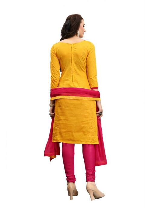 Generic Women's Cotton Salwar Material (Yellow,