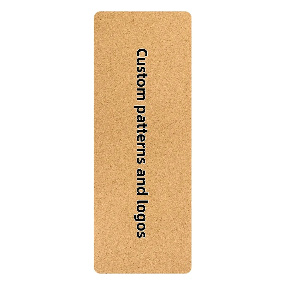 Wholesale 5-10mm Thick Eco-Friendly Cork Yoga Mat Custom Printed Pilates Gym Fitness Non-Slip Surface Rectangle 183cm