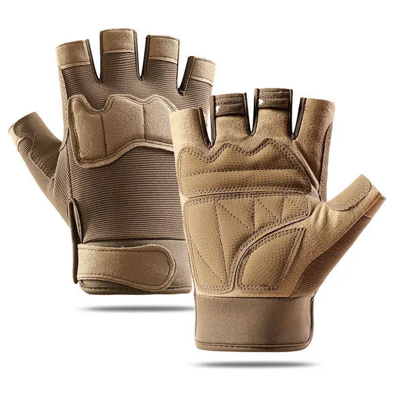 Custom Logo Half Finger Leather Unisex Outdoor Gym Gloves for Weightlifting Bodybuilding Fitness Workout