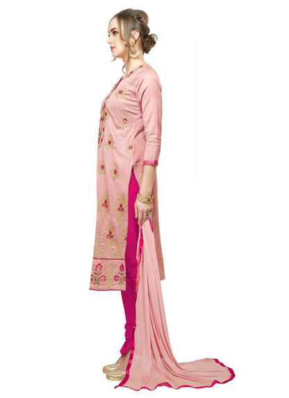 Generic Women's Cotton Salwar Material (Pink,