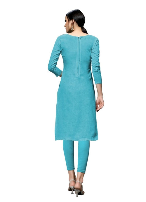 Generic Women's Cotton Salwar Material (Sky Blue,