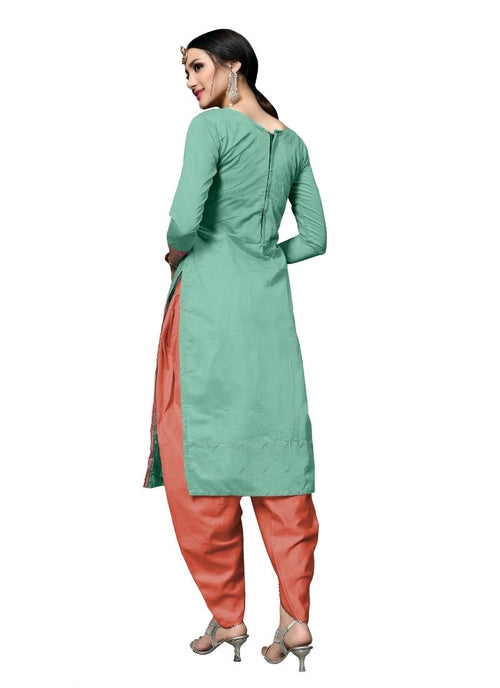 Generic Women's Cotton Salwar Material (Green,