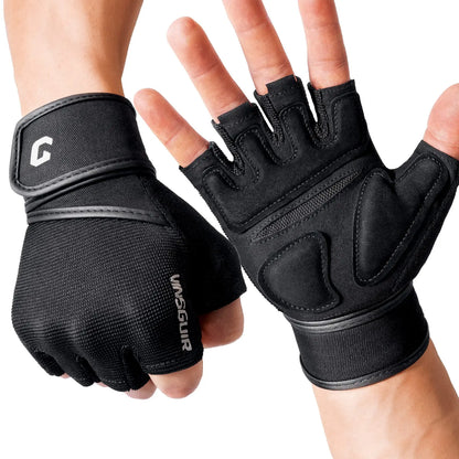 Wrist Support Silicone Gel Padding Protection Gym Fitness Weightlifting Gloves