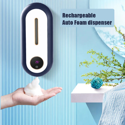 Automatic Rechargeable Electric Foam Soap Dispenser Wall Mount Auto Sensor Smart Touchless Soap Dispenser for Kitchen Bathroom