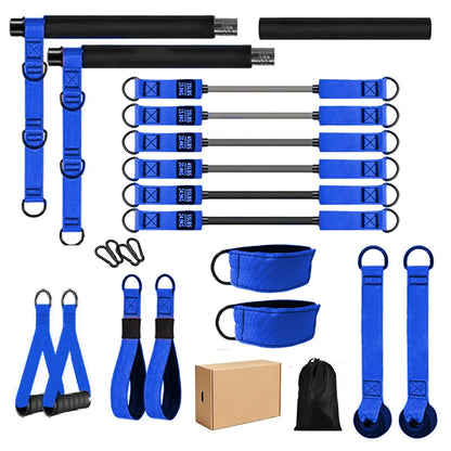 Cross Border 270 lb Full Pilates Bar Set Home Multi-function AIDS Yoga Tension Band Fitness bar