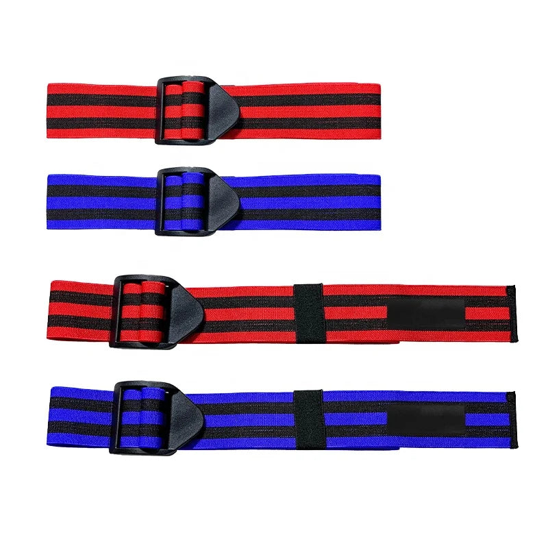 Blood Flow Restriction Bands with Buckle Fasteners (Polyester Fabric) for Muscle Building and Pump Training BFR Cuffs