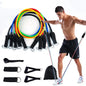 Latex Resistant Toning Tube 11pcs Elastic Latex Fitness Workout Exercise Resistance Tube Set