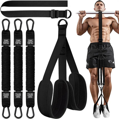 Heavy Duty Latex Assisted Pull up Bands Adjustable Weight/Size Anti-Slip High Elasticity Core Exercise Feet Mats