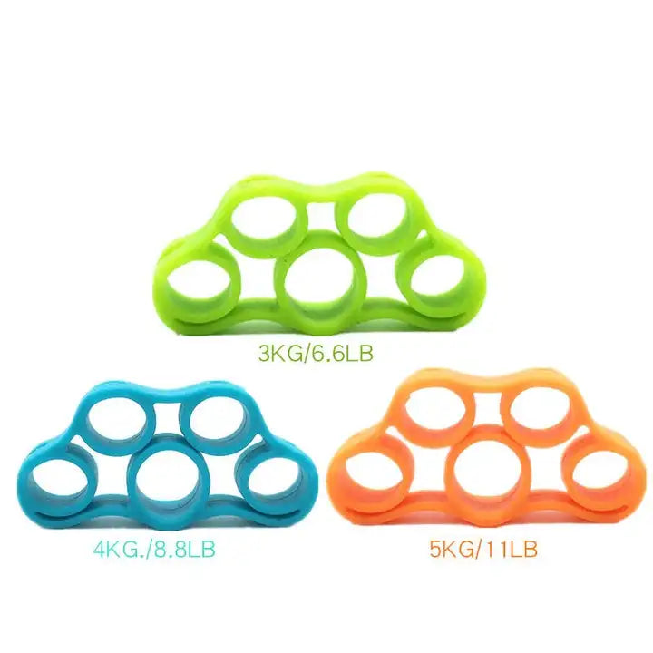 Anti-Slip Circular Silicone Five Finger Pulling Device 6-Piece Set Light/Medium/Heavy Resistance Hand Rehabilitation Hand