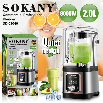 SOKANY Product SK-03024 8000W 2L Commercial Large Capacity Beauty Blender Machine and  Multi-function Electric Juicer Extractor