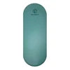 Carmine Lafite Red Non Slip Custom Print Round End Capsule Arch Oval Shape PU Rubber Yoga Mat With Laser Etched Alignment Logo