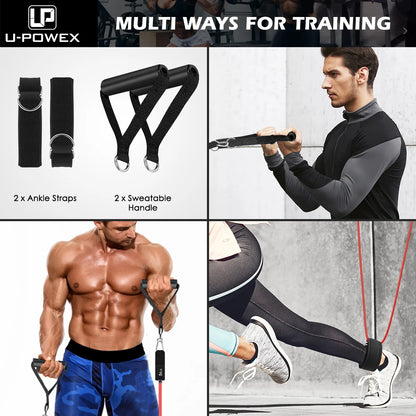 5 Levels Heavy Duty Adjustable Gym Fitness Workout Elastic 11pcs Latex Resistance Bands Tube Set