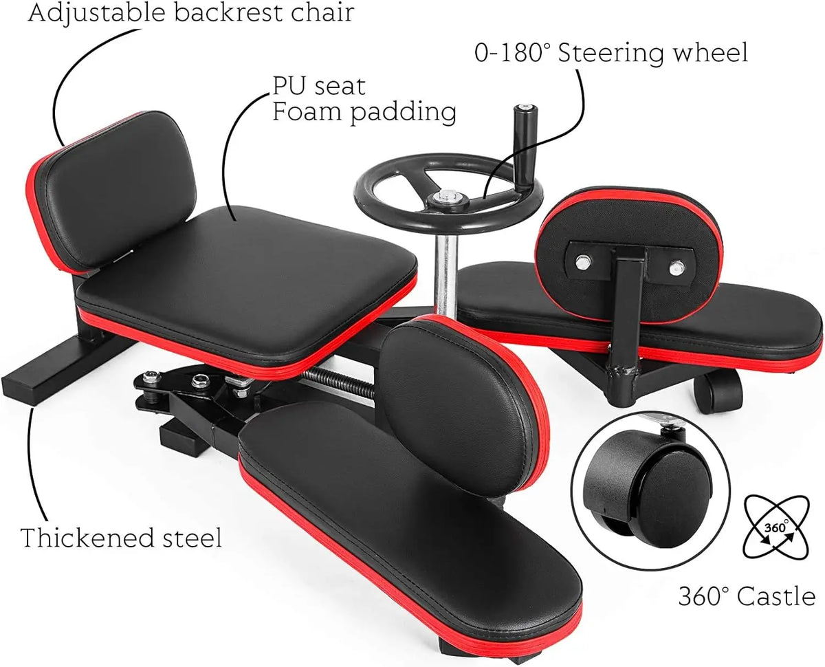 Ebest Heavy-Duty 330LBS Pro Foldable Leg Stretcher Home Gym Machine Stainless Steel Foam ABS PP CN Plug Improved Leg Flexibility