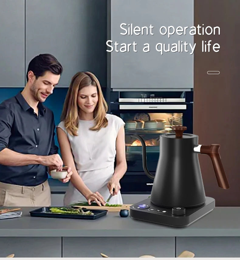 Gooseneck Pour Over Electric Kettle Mechanical Temperature Control for Coffee & Tea Durable Steel Material for Hotels