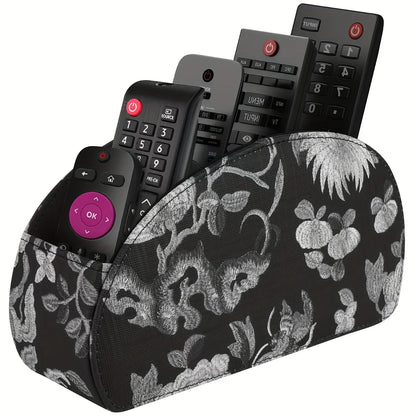 Custom Logo PU Leather Remote Control Storage Box 5 Compartments for Home Office Desktop Pen Holder Living Room Cosmetic Box