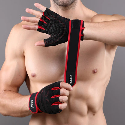 VBOSI Manufacturer Adjustable Wholesale Custom LOGO Light Half-fingers Sports Gym Gloves Weightlifting Cycling Workout