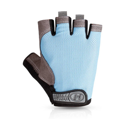 Unisex Half Finger Mesh Gym Gloves Breathable Training Fitness Weight Lifting Cycling Protection Gray Black Orange