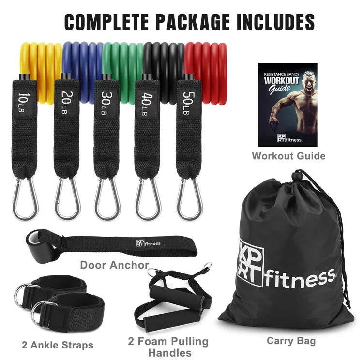 Latex and TPE Workout Resistance Bands Set Adjustable Yoga Exercise Tube Bands for Pull-up Stretch Sports  Resistance Tube