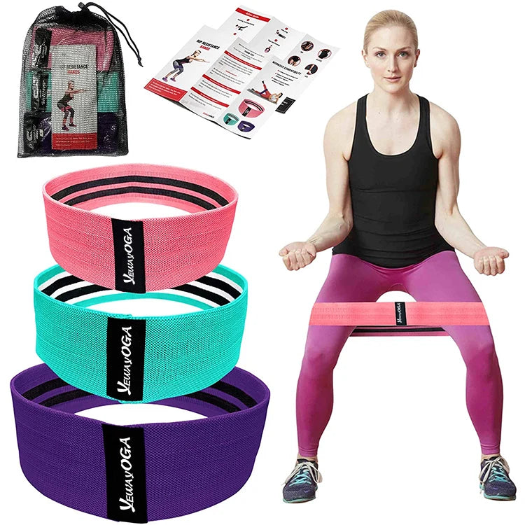Yewayoga New Arrival Resistance Band Fitness Workout Rope Booty Bands Custom logo Customized Color Hip Resistance Band Set