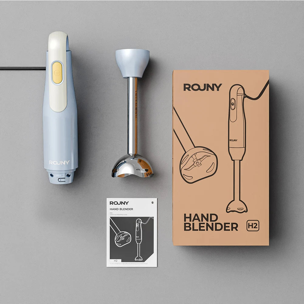 Stainless Steel Hand Mixer Single Rod Copper Motor Immersion Blender Anti-Splash Design for Soup Baby Food