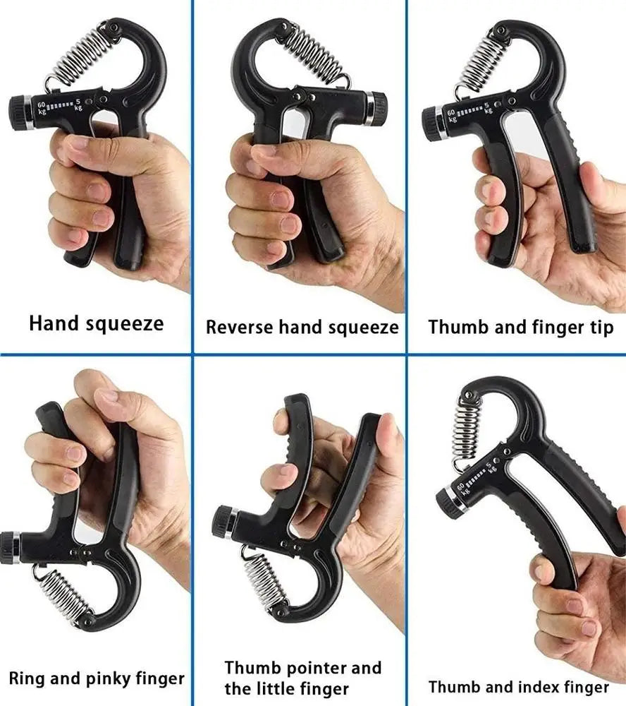 Professional Exercise Adjustable Resistance 11lbs-132lbs 5kg-60kg Portable Hand Grip Finger Strength Trainer SPORTVUE Durable