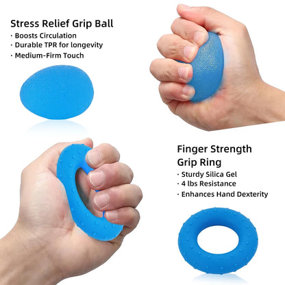 Portable Adjustable 5-Pack Hand Grip Strengthener Trainer Wrist Finger Stretcher Fitness Grip Ball Resistance Set for Wrist