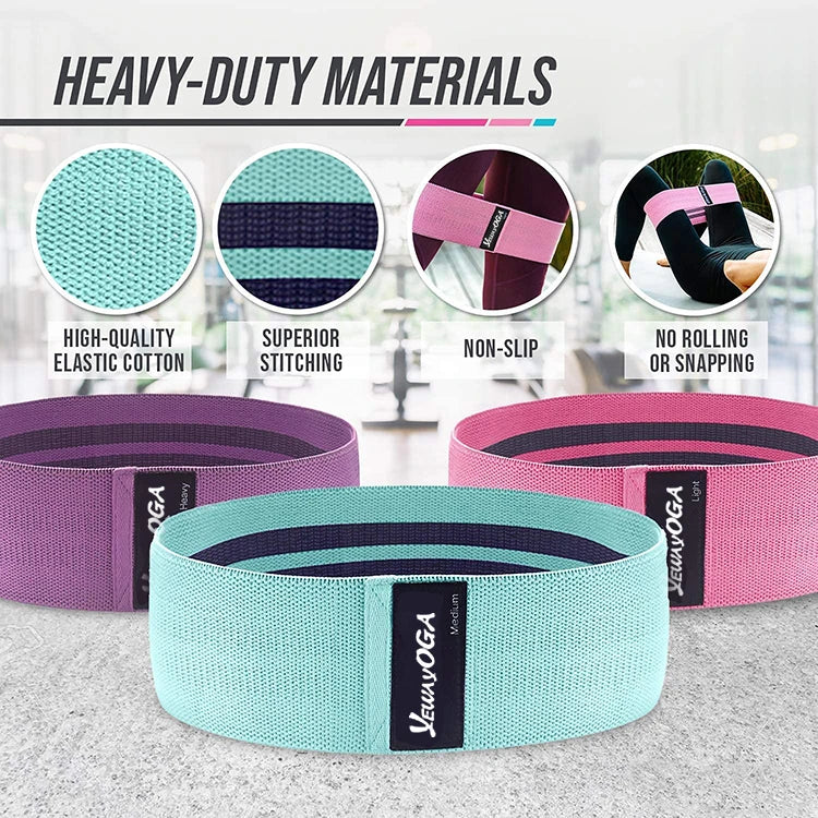 Yewayoga New Arrival Resistance Band Fitness Workout Rope Booty Bands Custom logo Customized Color Hip Resistance Band Set