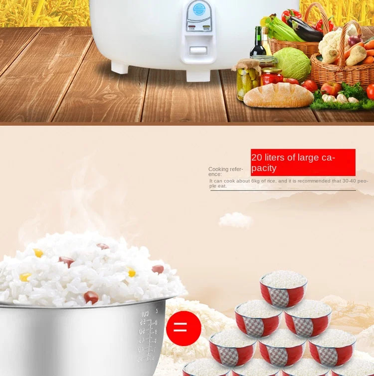 110V 1950W Large Round Electric Rice Cooker 20L with Cake & Rice Function