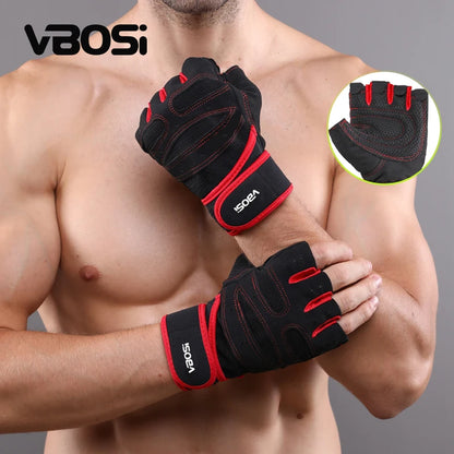 VBOSI Manufacturer Adjustable Wholesale Custom LOGO Light Half-fingers Sports Gym Gloves Weightlifting Cycling Workout