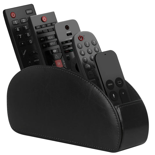Custom Logo PU Leather Remote Control Storage Box 5 Compartments for Home Office Desktop Pen Holder Living Room Cosmetic Box