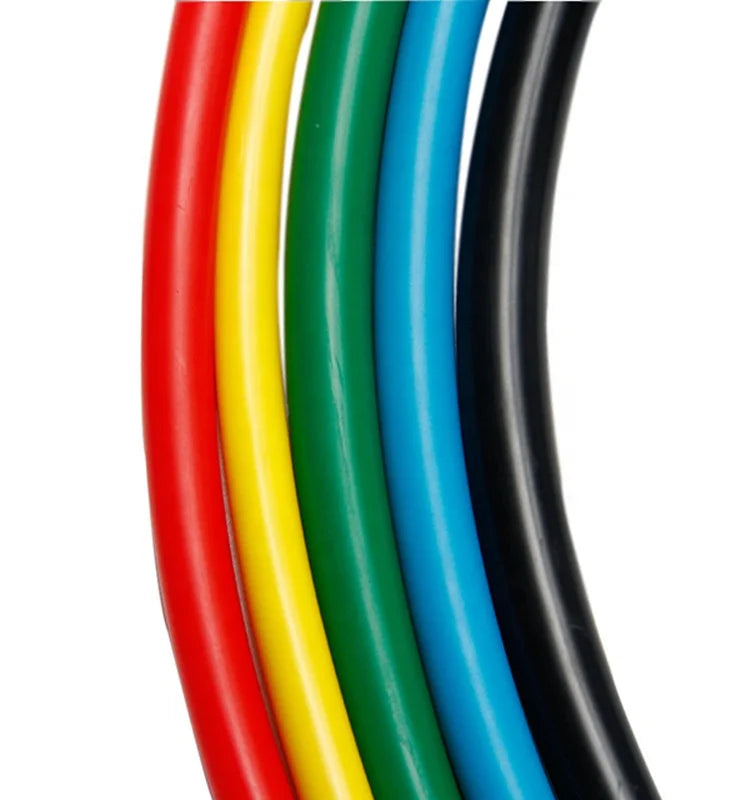 Latex Resistant Toning Tube 11pcs Elastic Latex Fitness Workout Exercise Resistance Tube Set