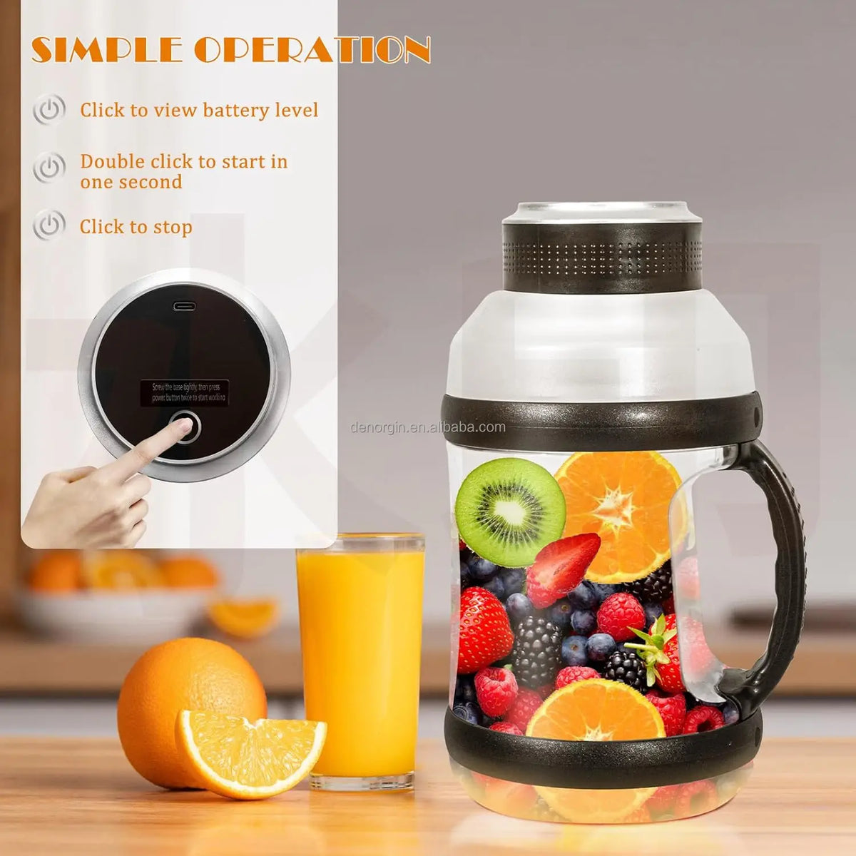 USB Blender Juicer Mini Electric Portable Rechargeable Travel High Quality 2L Large Capacity Multifunctional Household Outdoor