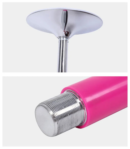 Static Pink Polished Steel Portable Dance Pole Removable Fitness Exercise Aerial Tube Home Apartment Club HM HM-594