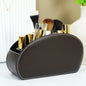 Custom Logo PU Leather Remote Control Storage Box 5 Compartments for Home Office Desktop Pen Holder Living Room Cosmetic Box