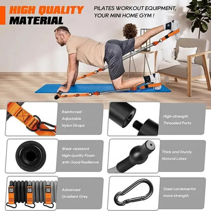Cross Border 270 lb Full Pilates Bar Set Home Multi-function AIDS Yoga Tension Band Fitness bar