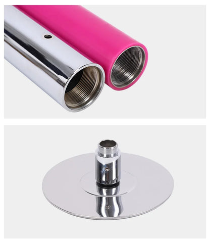 Static Pink Polished Steel Portable Dance Pole Removable Fitness Exercise Aerial Tube Home Apartment Club HM HM-594