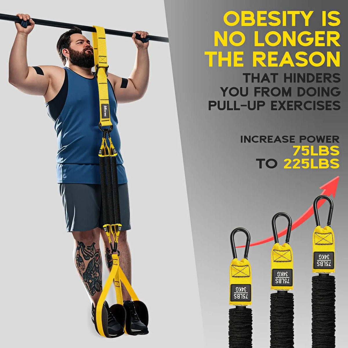 Heavy Duty Latex Assisted Pull up Bands Adjustable Weight/Size Anti-Slip High Elasticity Core Exercise Feet Mats