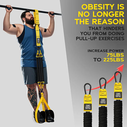 Heavy Duty Latex Assisted Pull up Bands Adjustable Weight/Size Anti-Slip High Elasticity Core Exercise Feet Mats