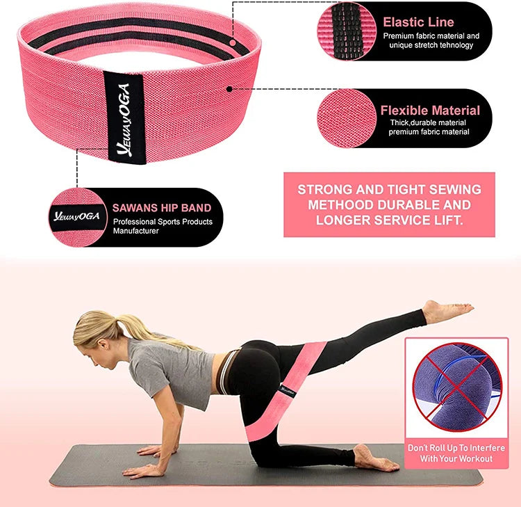 Yewayoga New Arrival Resistance Band Fitness Workout Rope Booty Bands Custom logo Customized Color Hip Resistance Band Set