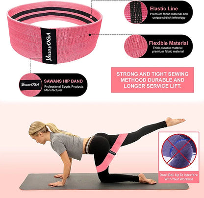 Yewayoga New Arrival Resistance Band Fitness Workout Rope Booty Bands Custom logo Customized Color Hip Resistance Band Set