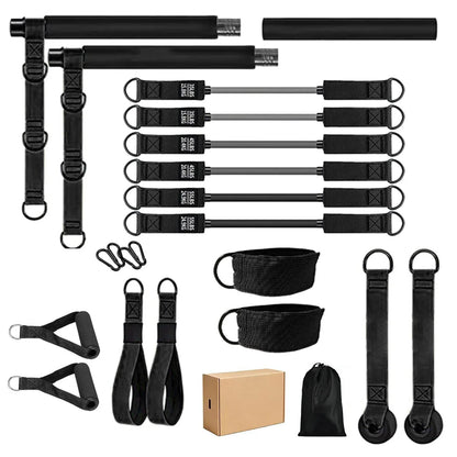 Cross Border 270 lb Full Pilates Bar Set Home Multi-function AIDS Yoga Tension Band Fitness bar