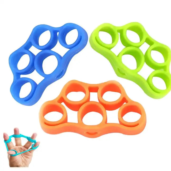 Anti-Slip Circular Silicone Five Finger Pulling Device 6-Piece Set Light/Medium/Heavy Resistance Hand Rehabilitation Hand