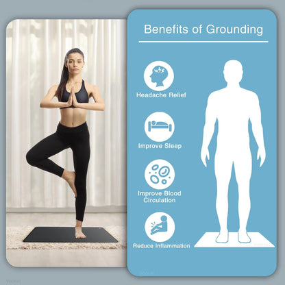 Grounding Yoga Mat Earthing Grounding Conductive Leather Yoga Mat Anti-static for Yoga, Home Office