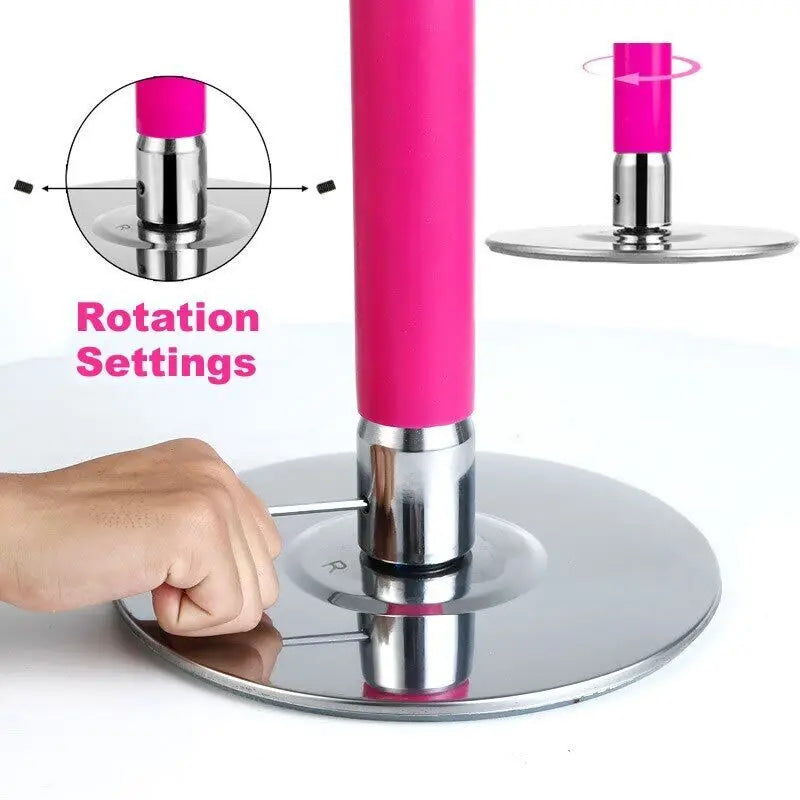 Static Pink Polished Steel Portable Dance Pole Removable Fitness Exercise Aerial Tube Home Apartment Club HM HM-594