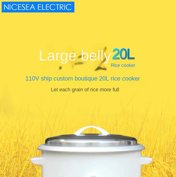 110V 1950W Large Round Electric Rice Cooker 20L with Cake & Rice Function