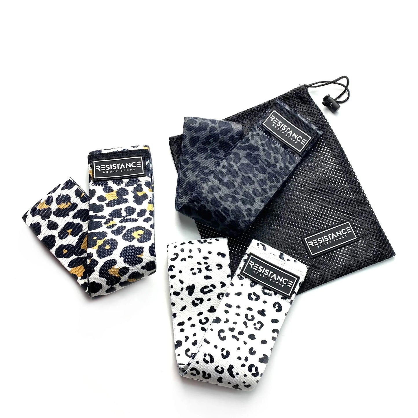 Woqi Leopard Heavy Duty Resistance Bands Nylon Resistance Loop Band Gym for Deep Squat Glut