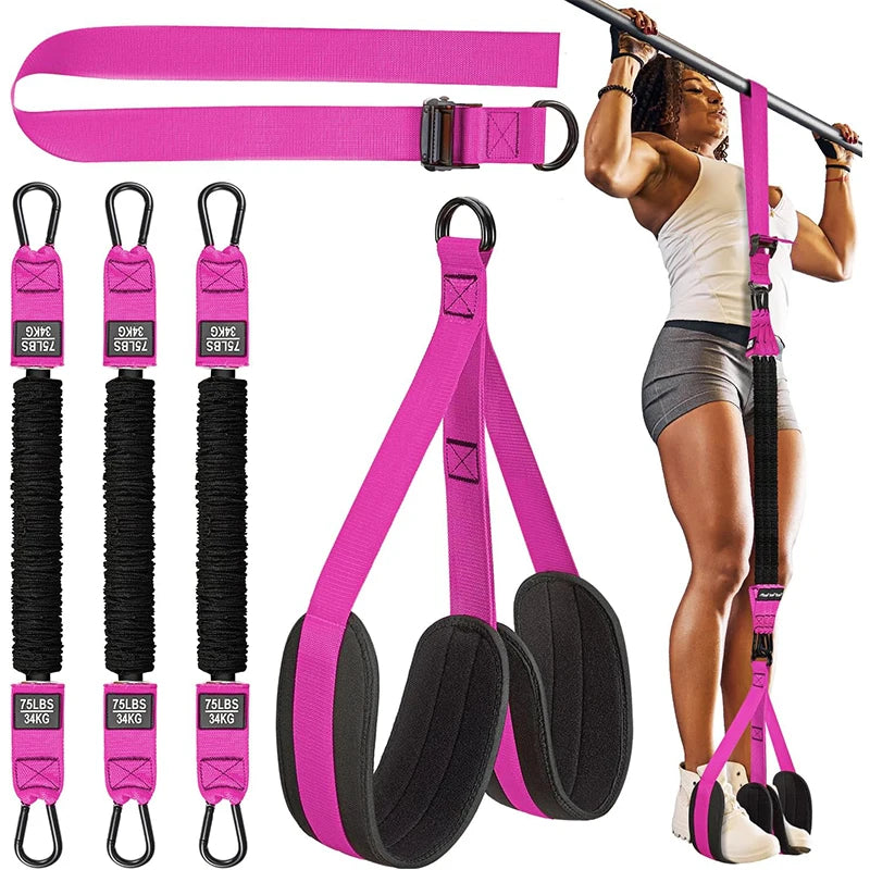 Heavy Duty Latex Assisted Pull up Bands Adjustable Weight/Size Anti-Slip High Elasticity Core Exercise Feet Mats
