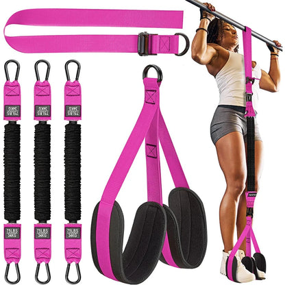 Heavy Duty Latex Assisted Pull up Bands Adjustable Weight/Size Anti-Slip High Elasticity Core Exercise Feet Mats