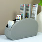 Custom Logo PU Leather Remote Control Storage Box 5 Compartments for Home Office Desktop Pen Holder Living Room Cosmetic Box