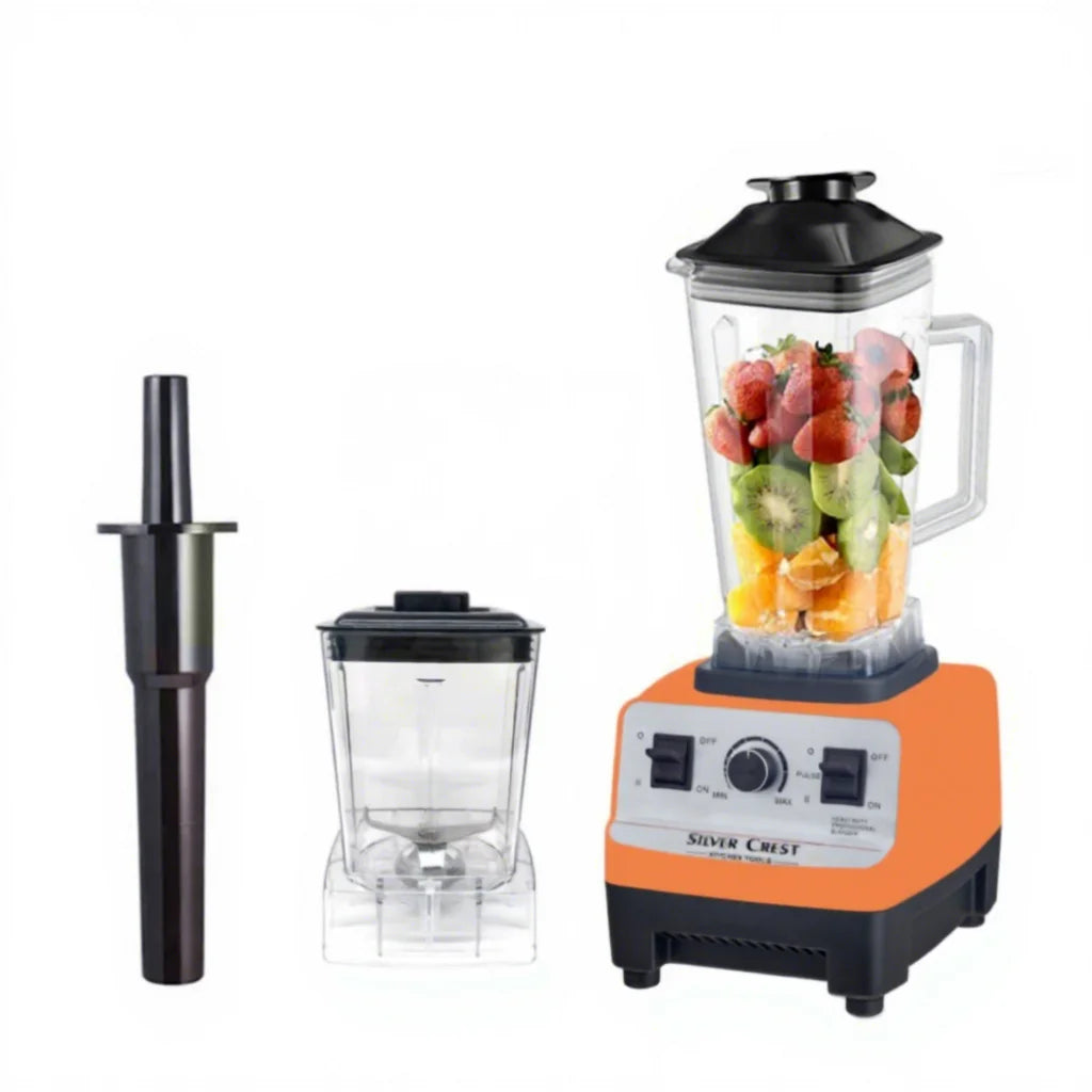 Silver crest Blender 5500W Large Power 2 in 1 Smoothies Maker Commercial Blender with Grinder Cup Double Cup Blender